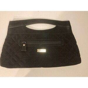 Vera Bradley Quilted Hand Held Purse Clutch Coffee Black with Zebra Print Lining